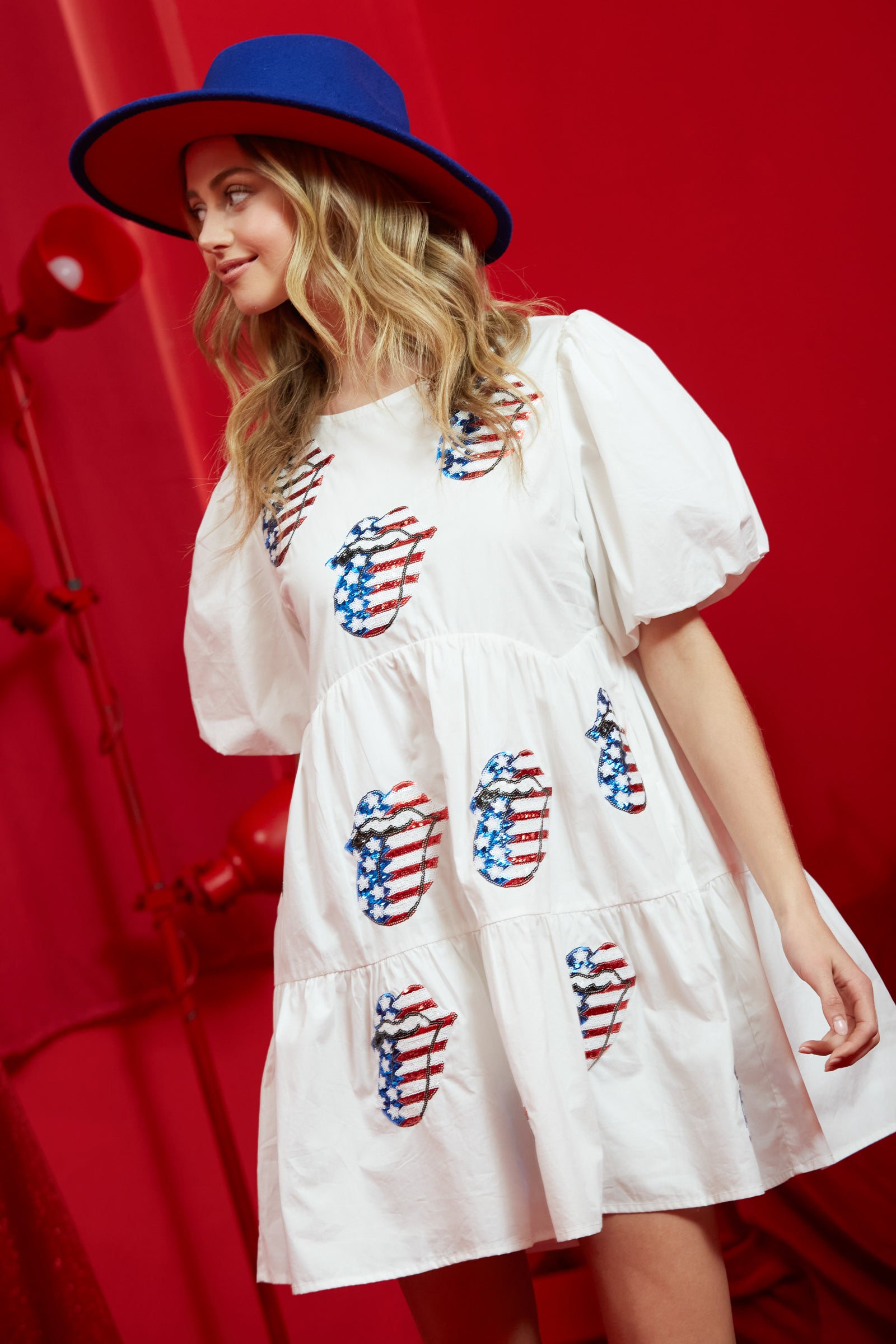 The Rolling Stones USA Flag Sequin Patch Dress