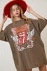 The Rolling Stones Rock N Roll Graphic Print T-Shirt Dress