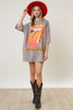 The Rolling Stones Rock N Roll Graphic Print T-Shirt Dress