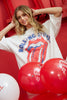 The Rolling Stones Classic Tongue Graphic Print T-Shirt Dress