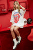 The Rolling Stones Classic Tongue Graphic Print T-Shirt Dress