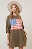 The Rolling Stones USA Flag Mini Tongue Graphic Print T-Shirt Dress