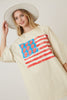 The Rolling Stones USA Flag Mini Tongue Graphic Print T-Shirt Dress