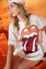 The Rolling Stones Sequin Patch Tongue Tee