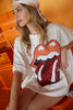 The Rolling Stones Sequin Patch Tongue Tee