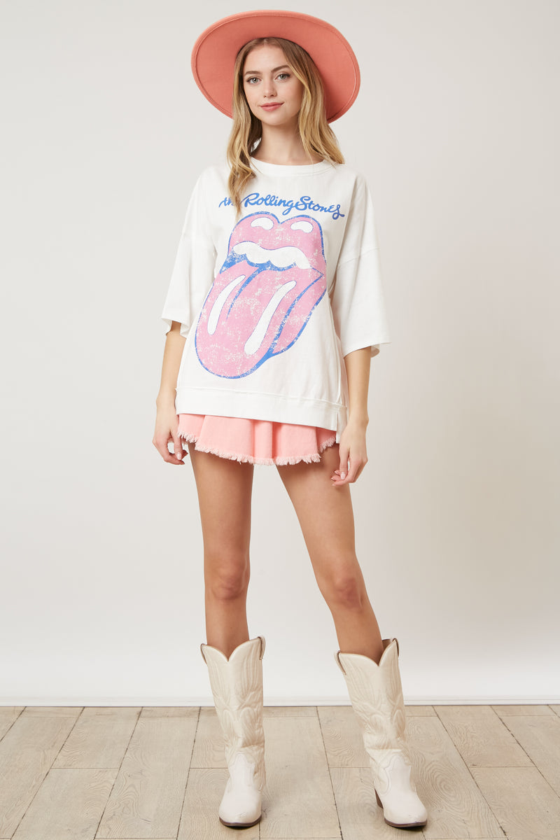 The Rolling Stones Classic Distressed Tongue Tee