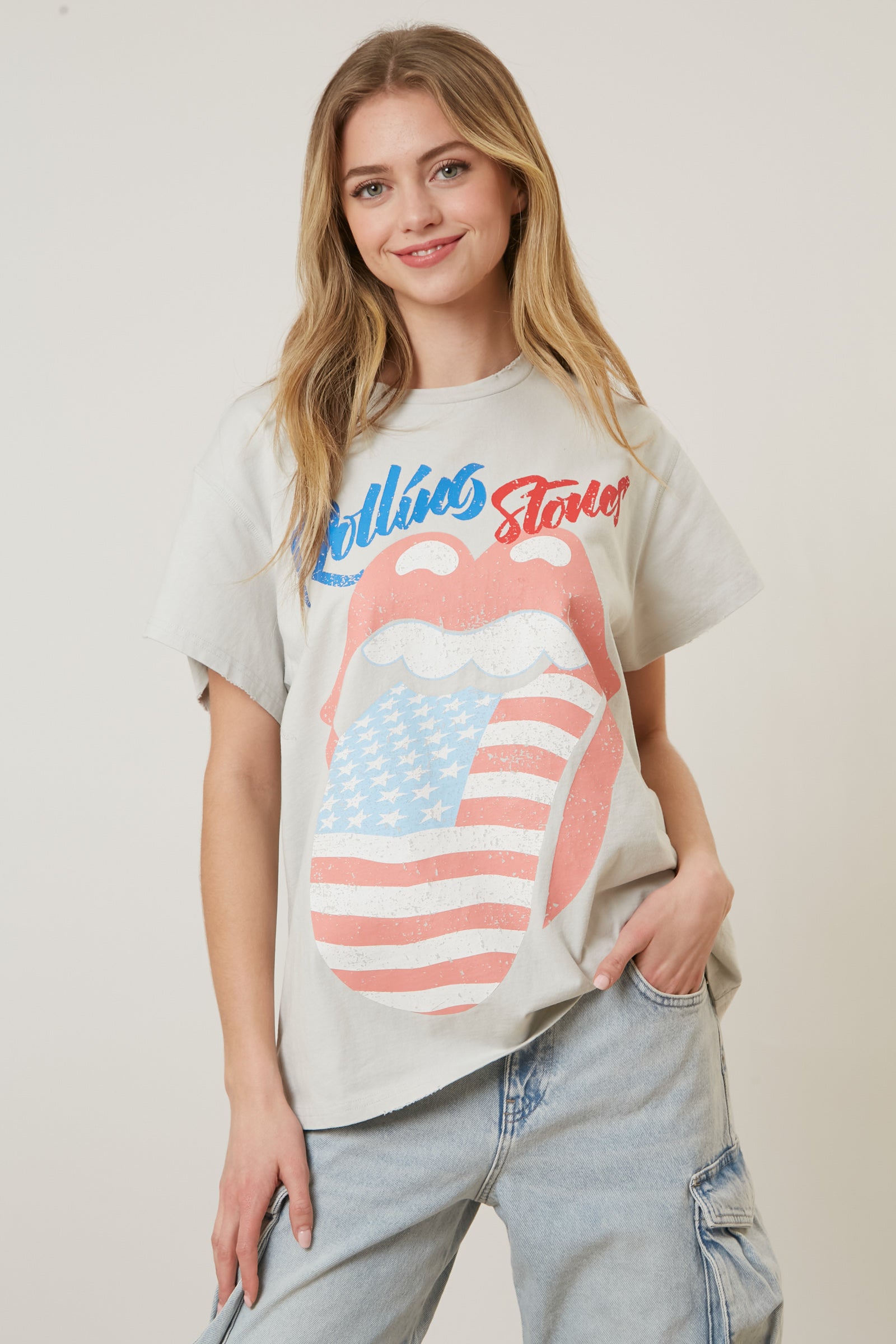 The Rolling Stones USA Flag Tongue Graphic Tee