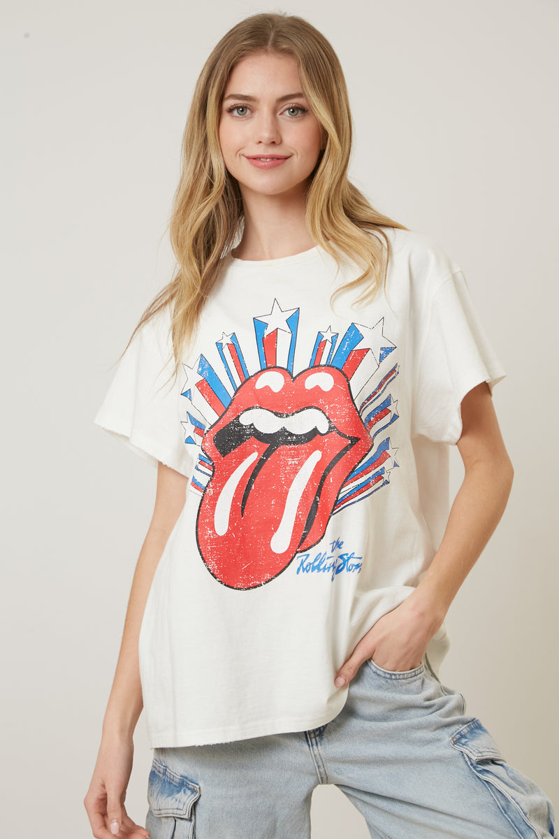 The Rolling Stones Stars and Stripe Tongue Graphic Tee