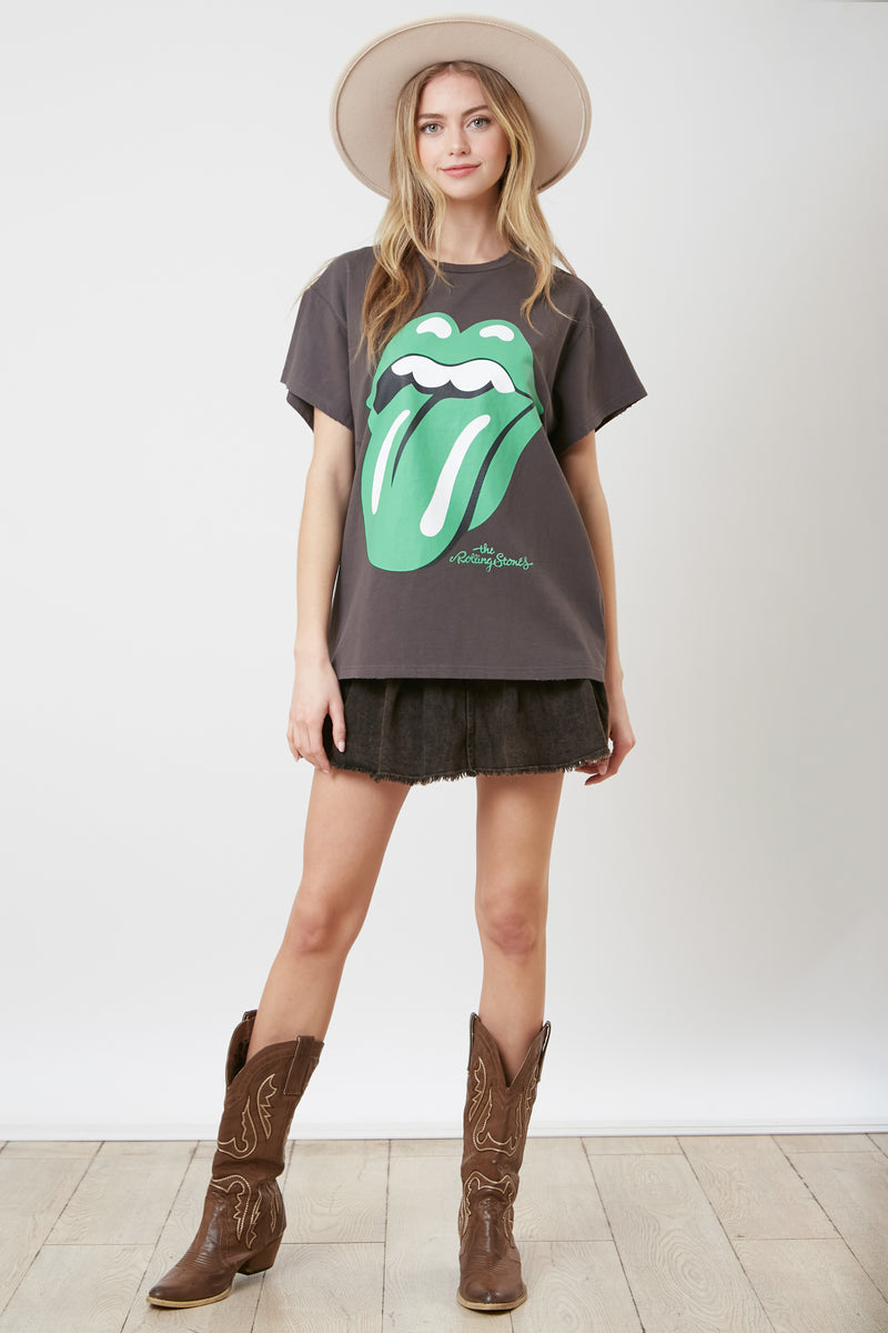 The Rolling Stones Green Tongue Graphic Tee