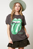 The Rolling Stones Green Tongue Graphic Tee