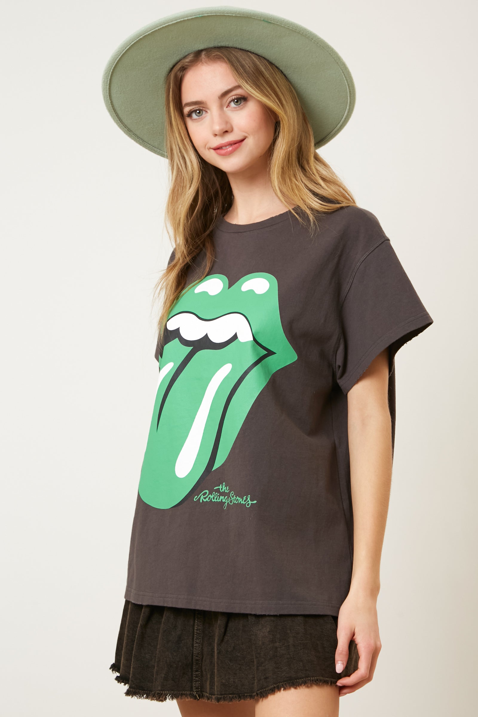 The Rolling Stones Green Tongue Graphic Tee