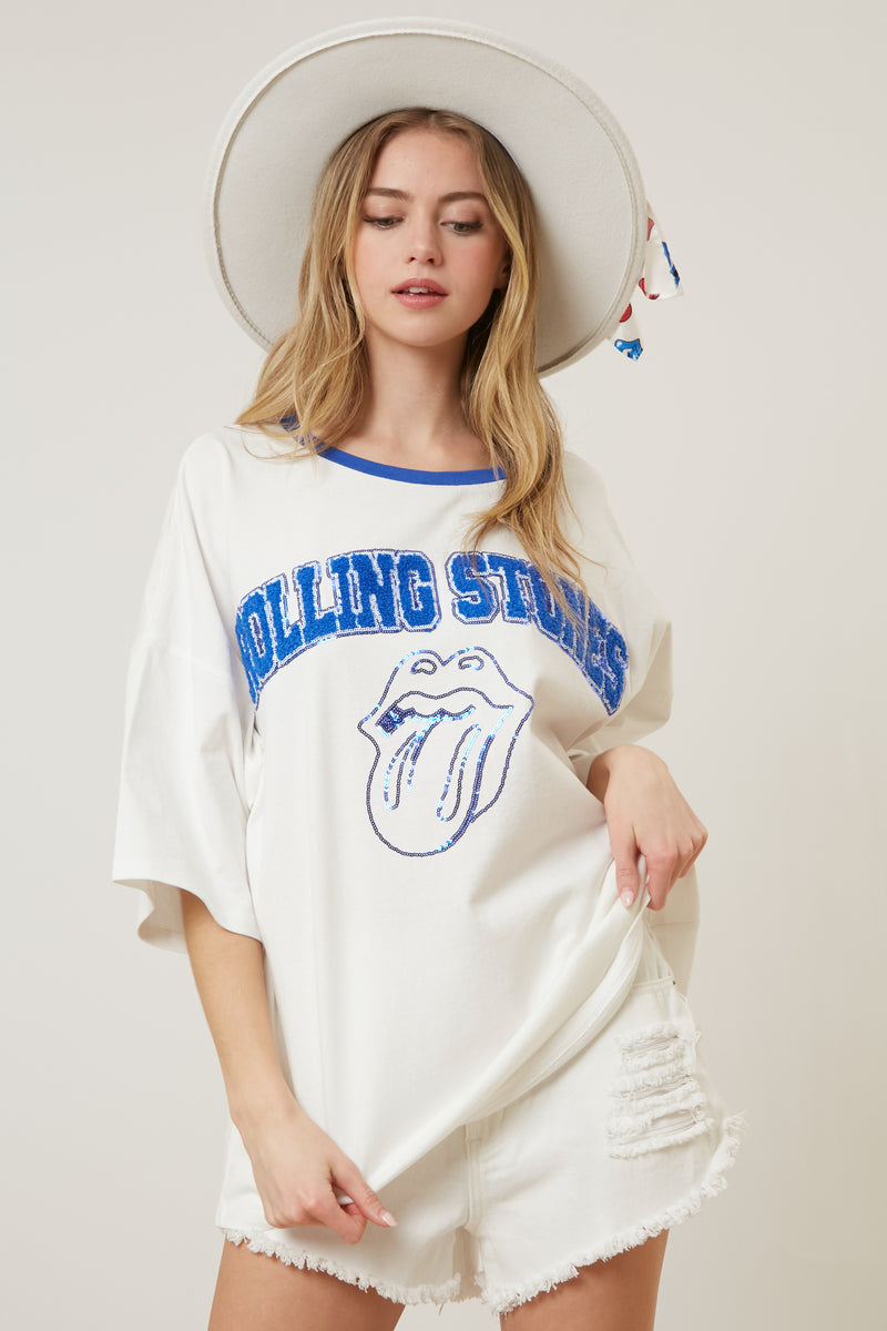 The Rolling Stones Chenille Logo Outline Tee