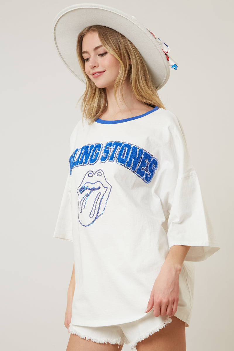 The Rolling Stones Chenille Logo Outline Tee