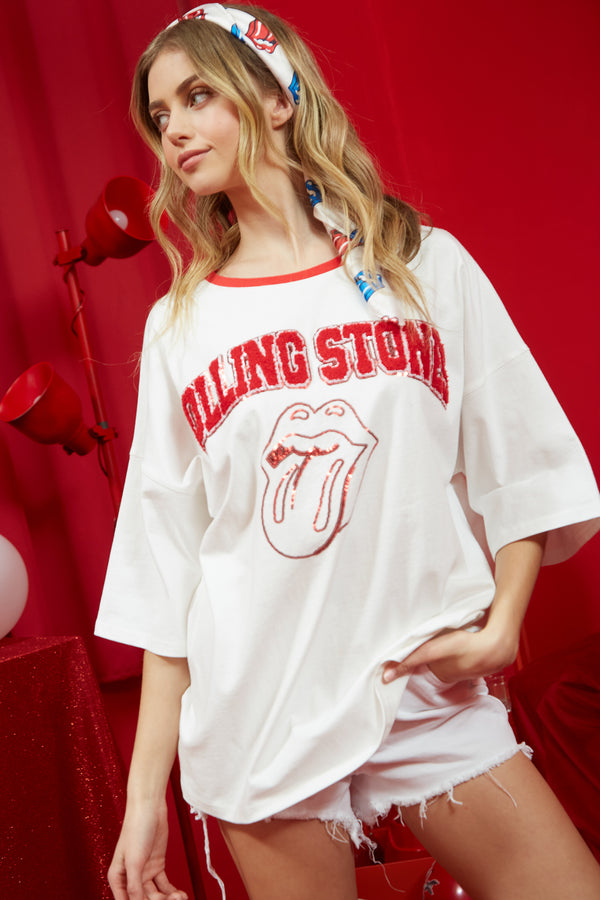 The Rolling Stones Chenille Logo Outline Tee