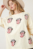 The Rolling Stones Sequin Multi-Patch Checkered Tongue Graphic Tee