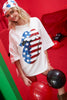 The Rolling Stones Sequin USA Flag Steel Tongue Graphic Tee