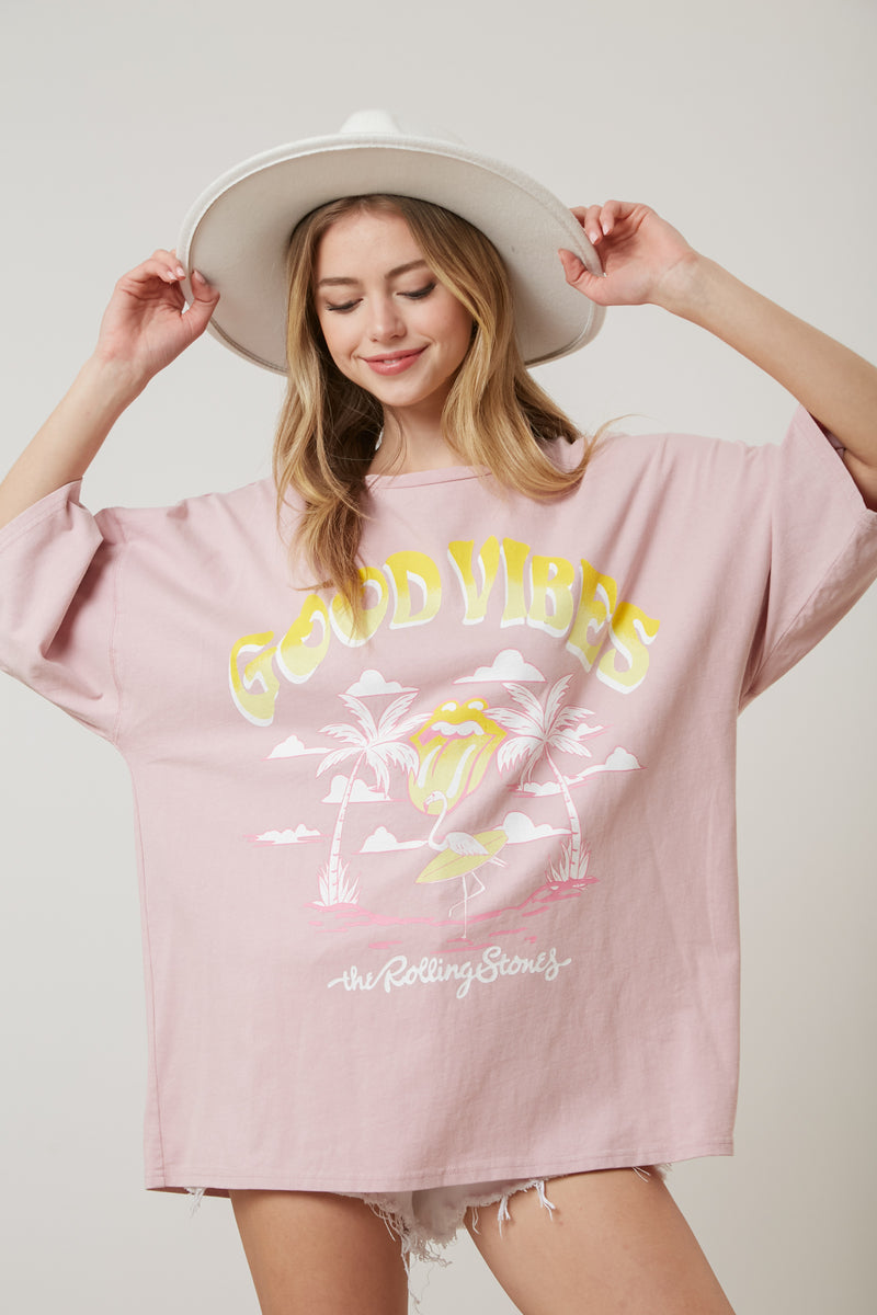 The Rolling Stones Palm Tree Tongue Graphic Tee