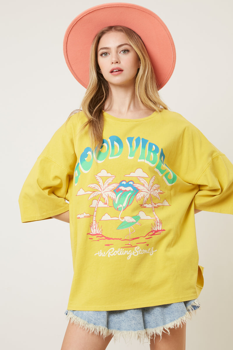 The Rolling Stones Palm Tree Tongue Graphic Tee