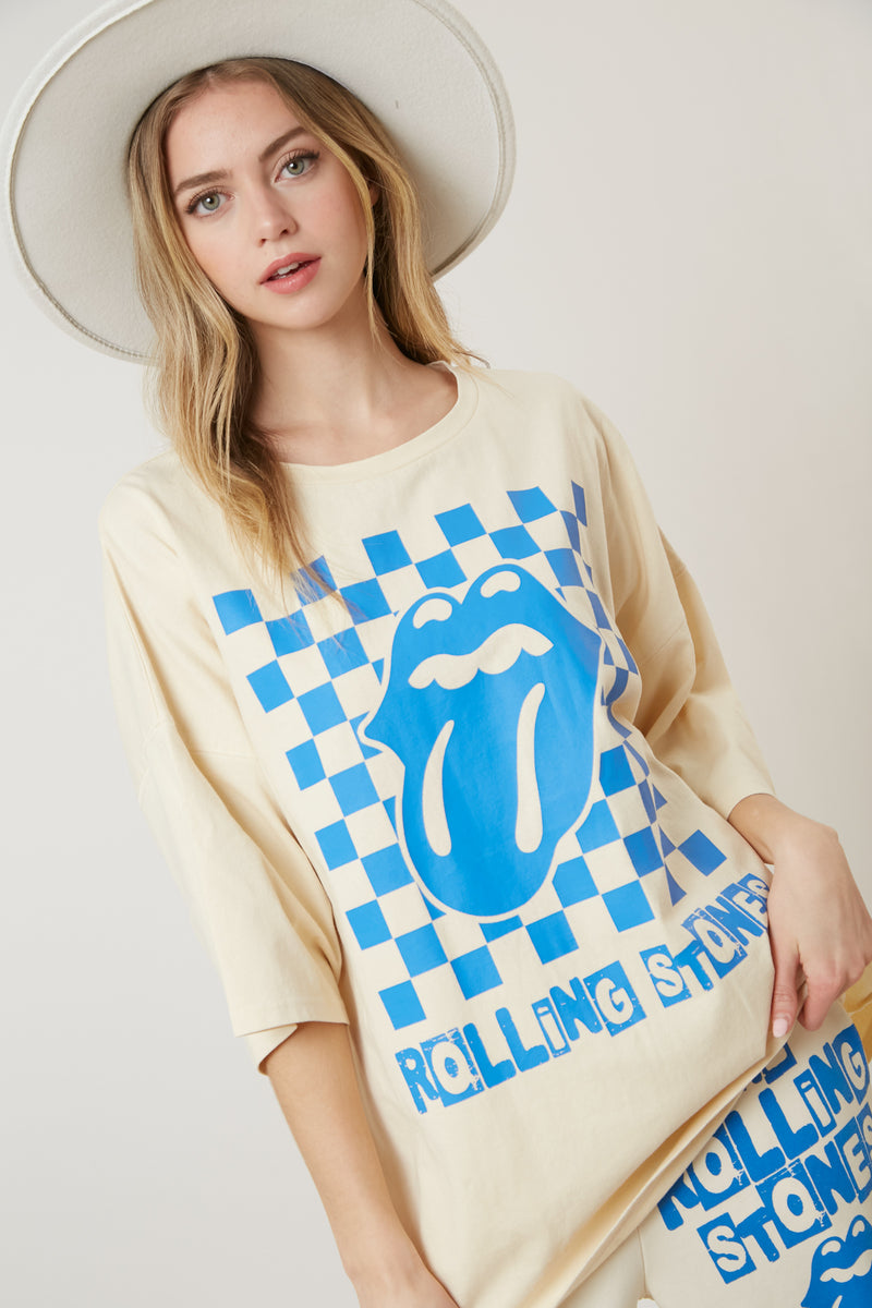 The Rolling Stones Checkered Tongue Graphic Tee