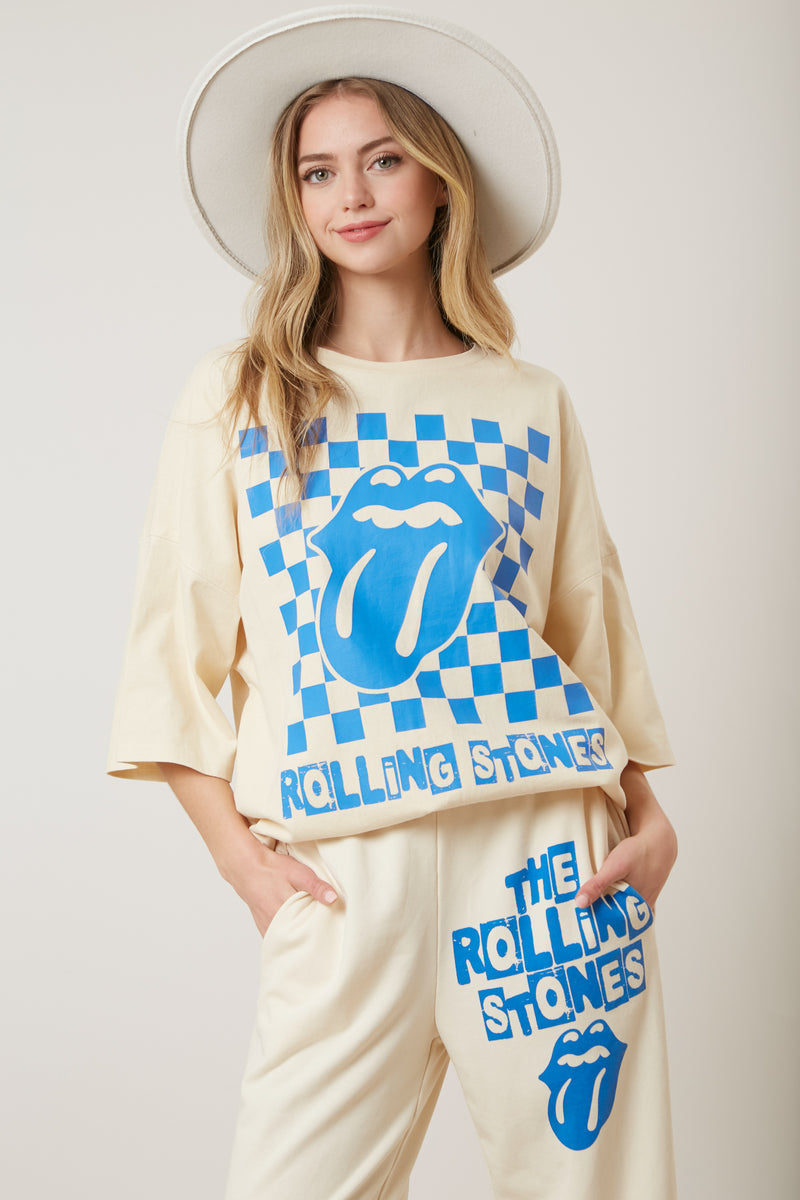 The Rolling Stones Checkered Tongue Graphic Tee