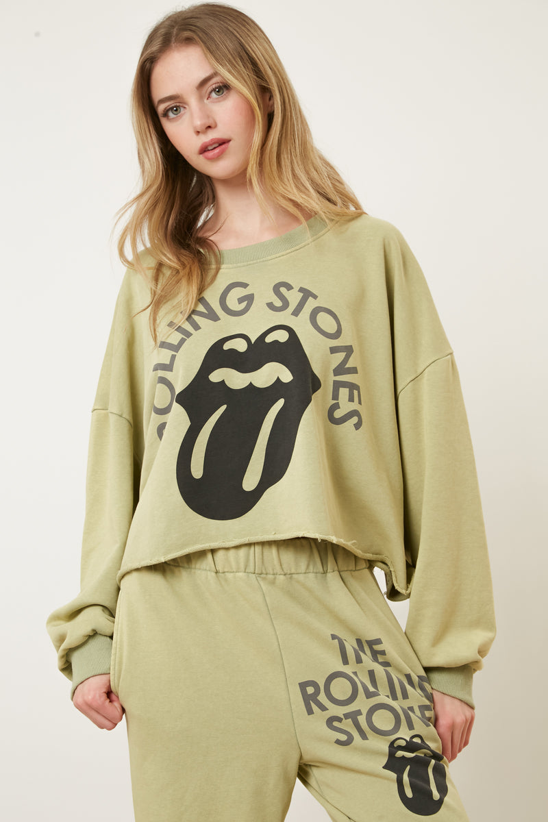 The Rolling Stones Tongue Graphic Print Jogger Set