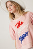 The Rolling Stones Tencel Print Puff Sleeve Knit Top