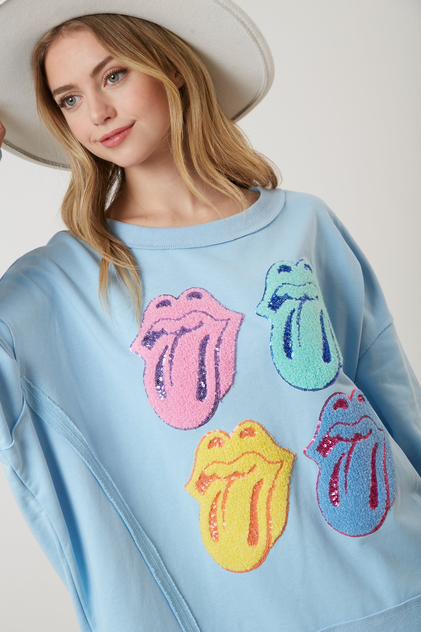 The Rolling Stones Chenille Patch Long Sleeve Tee